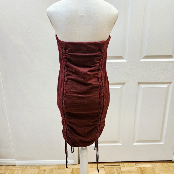 NEW Convertible MISS BE by Emmanuelle Blanc Festival Ruched Dark Red Skirt Dress - Picture 5 of 16